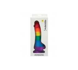 Pride Dildo with Balls Silicone Rainbow 